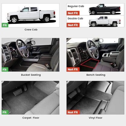 LASFIT Floor Mats 2014-2018 for Chevrolet Chevy Silverado/GMC Sierra 1500 Only - Image 2