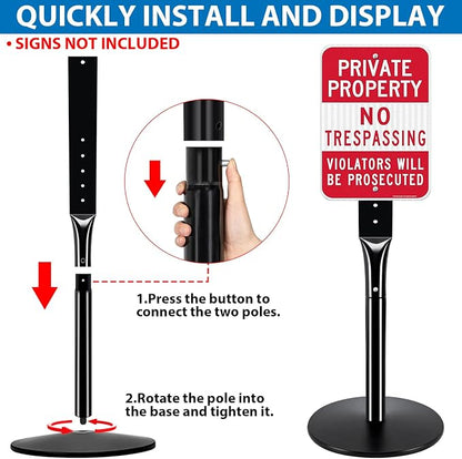 2Pack Heavy Duty Parking Sign Post - Image 6
