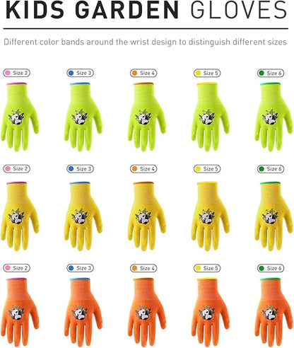 HANDLANDY 2 Pairs Kids Gardening Gloves, Toddler Children Garden Yard Work - Image 5