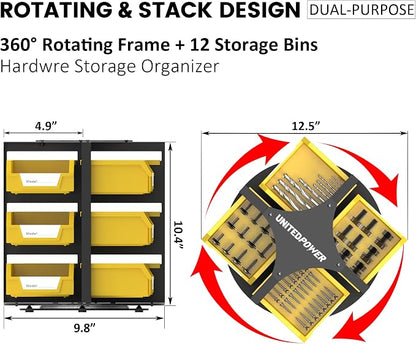UNITEDPOWER Rotating Storage Bins, Tool Organizer, Hardware Crafts, Small Parts - Image 3