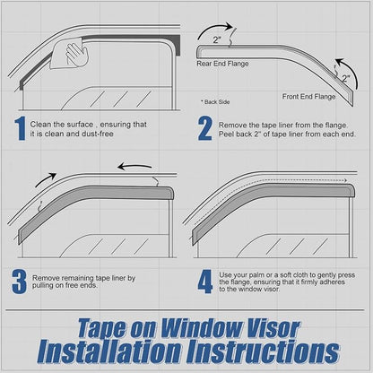 Auto Dynasty 2Pcs Carbon Fiber Pattern Window Visors Compatible - Image 5