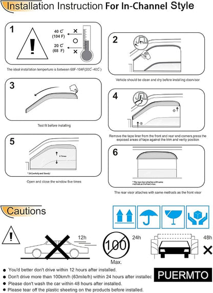 Side Window Visor Vent Wind Deflector fit - Image 6