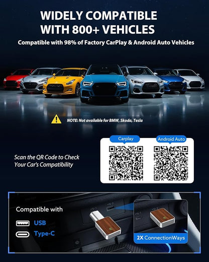 Wireless Carplay Adapter for iPhone & Android Auto 2-in-1, Convert Factory - Image 8