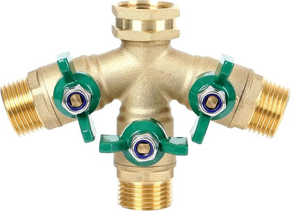 STYDDI Full Flow 3-Way Garden Hose Splitter, Solid Brass High Volume 3 Way Hose by STYDDI