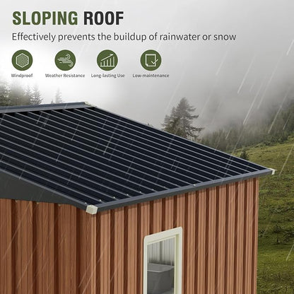 8x6 Ft Storage Shed, Large Outdoor Shed - Image 6