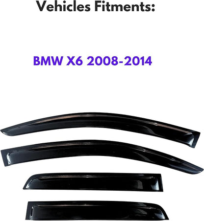 KPY Window Visor Rain Guard for 2008-2014 BMW X6, Side Window Vent Deflectors - Image 2
