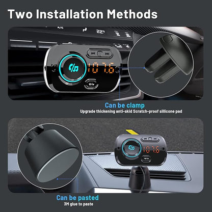 Bluetooth FM Transmitter for Car, Wireless Radio Adapter Car Music Player - Image 7