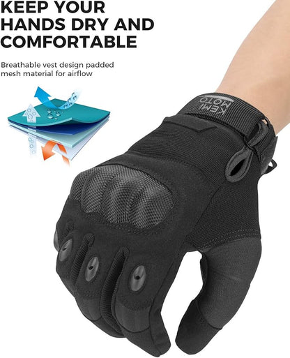 KEMIMOTO Tactical Gloves for Men, Touchscreen Motorcycle Gloves - Image 4