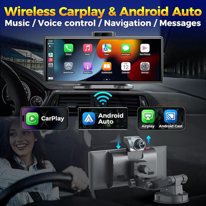 10.26" Wireless Apple CarPlay Android Auto Car Screen - Image 2