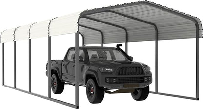12x20 FT Outdoor Carport with Metal Roof, Heavy Duty Metal Carport Canopy by Yardenaler