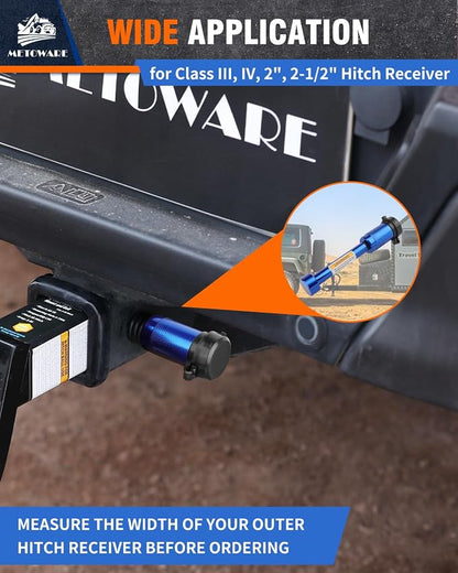 METOWARE Trailer Hitch Lock, Tailer Receiver Lock Fits Class III/IV, 2-1/2" - Image 2