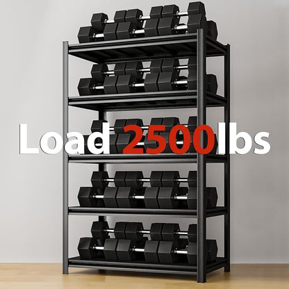 72" H Metal Garage Storage Shelves, 5 Tier Adjustable Shelving Unit - Image 4