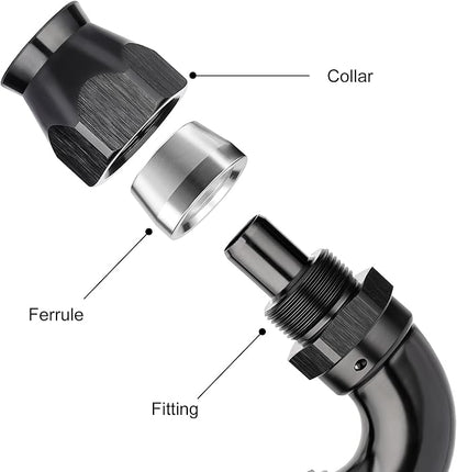 EVIL ENERGY 10AN 120 Degree PTFE One Piece Full Flow End Hose Fitting Aluminum - Image 2