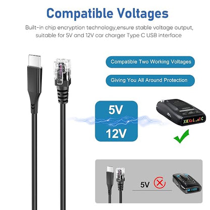 Radar Detector Cable, USB C to RJ11 Cable Charging Kit, - Image 3