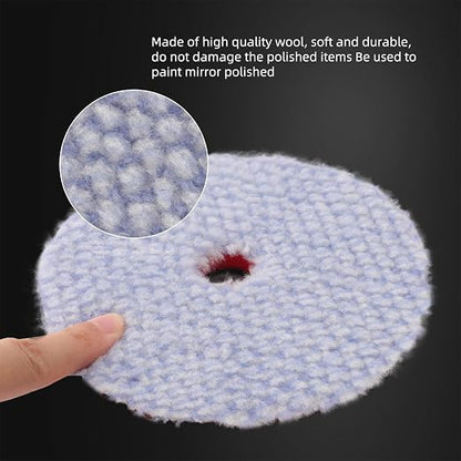 SPTA Wool Polishing Pad, Coarse Pad BlueWool Buffing Pads Set - Image 3