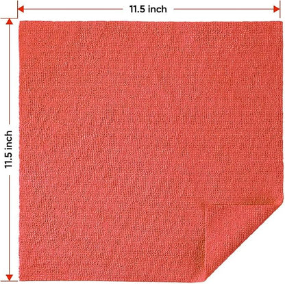 HOMEXCEL Red Shop Towels 100 Pack, Reusable Microfiber Cleaning Cloth Bulk - Image 8