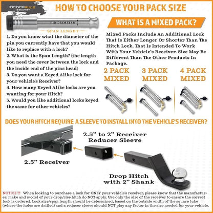 61450 | 2 Pack, Keyed Alike, Receiver Locks - Image 4