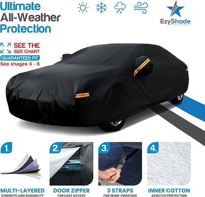 EzyShade 10-Layer Car Cover Waterproof All Weather. See Vehicle Size-Chart - Image 2