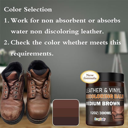 Leather Recoloring Balm Medium Brown Dye Vinyl Car Interior Leather Boat Seat - Image 6