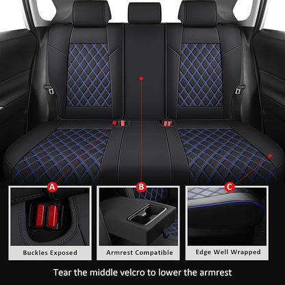 MIROZO Rav4 Seat Covers Full Set, Faux Leather Car Seat Covers Compatible - Image 4