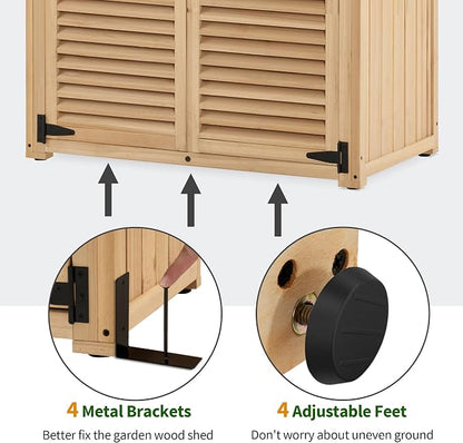 MCombo Outdoor Storage Cabinet, Wooden Storage Shed - Image 5