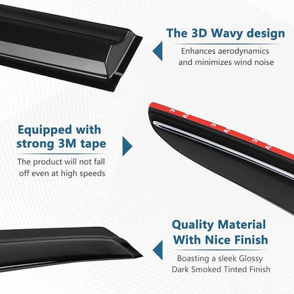 4PCS Rain Guards Fit for Honda Odyssey 2011-2017, Durable Front & Rear Window - Image 8