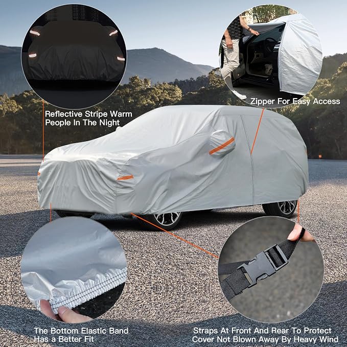 Kayme 6 Layers Hatchback Car Cover Waterproof All Weather - Image 3