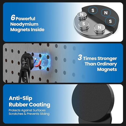 8 Pack Large Magnetic Hooks Heavy Duty Extra Strong Magnetic Garage Hooks Big - Image 4