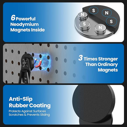 6 Pack Large Heavy Duty Magnetic Hook Extra Strong Magnetic Garage Hooks Big - Image 4
