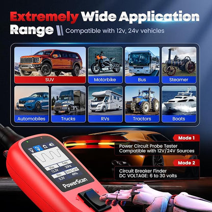 Autel PowerScan Automotive Circuit Tester, Power Circuit Probe Tool, 12-24V - Image 8
