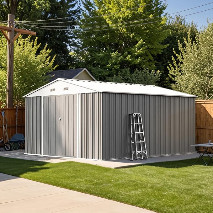 Patiowell 10 x 12 FT Metal Storage Shed - Image 7