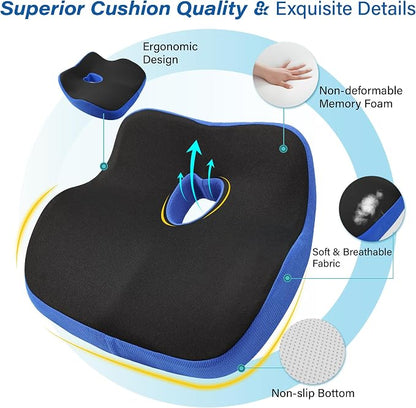 Car Seat Cushion, Ergonomic Memory Foam Car Cushion - Image 8