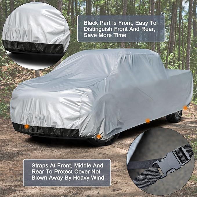 Kayme 6 Layers Truck Cover Waterproof All Weather, Heavy Duty Outdoor Pickup - Image 3