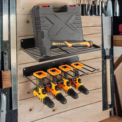 Power Tool Organizer with Charging Station, Drill Holder Wall Mount, Garage - Image 2