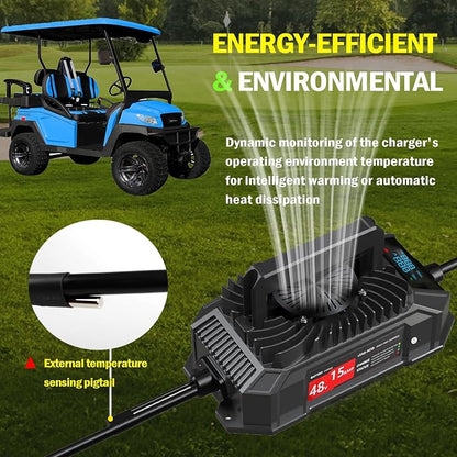 Xislet 15 AMP 48 Volt Golf Cart Battery Charger Compatible - Image 4