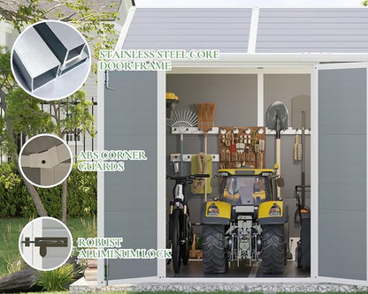 10.5x7.6x7.5 ft Outdoor Resin Storage Shed - Image 7