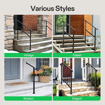 VIVOSUN Outdoor Handrail, 4 Step Stair Handrail, 47.5" x 39" Fits 1 to 4 Steps - Image 8