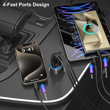 5 Pack USB C Car Charger, 4-Port 65W Car Power Adapter - Image 4