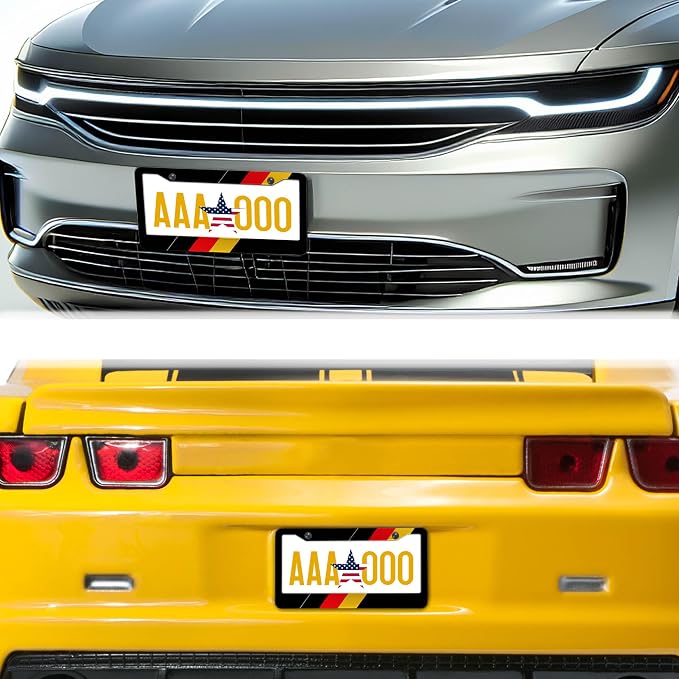 License Plate Protector Black, and Red License Plate Frames German Flag - Image 8