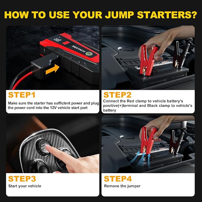 Scatach 011 Car Battery Jump Starter, 4000A 12V Jump Starter Battery Pack - Image 6