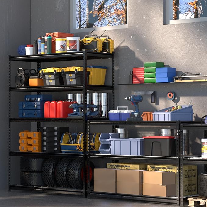 WORKPRO 5-Tier Metal Shelving Unit, 48”W x 24”D x 72”H, Heavy Duty Adjustable - Image 2