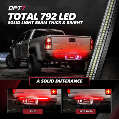 OPT7 48" Redline Triple Row LED Tailgate Light Bar w/Sequential RED Turn Signal - Image 5