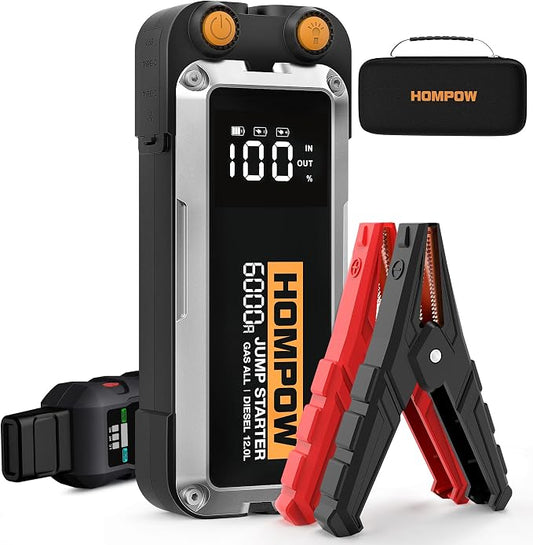 Jump Starter, 6000A Peak Portable 12V Car Battery Charger by HOMPOW