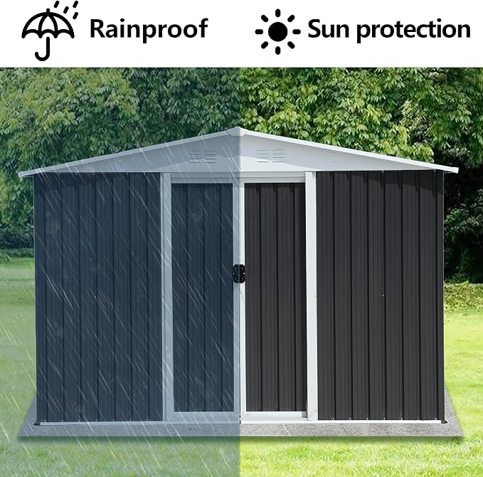 8x6 FT Outdoor Storage Shed, Metal Shed - Image 4