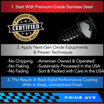 Black Oxide Stainless Steel License Plate Screws - Image 3