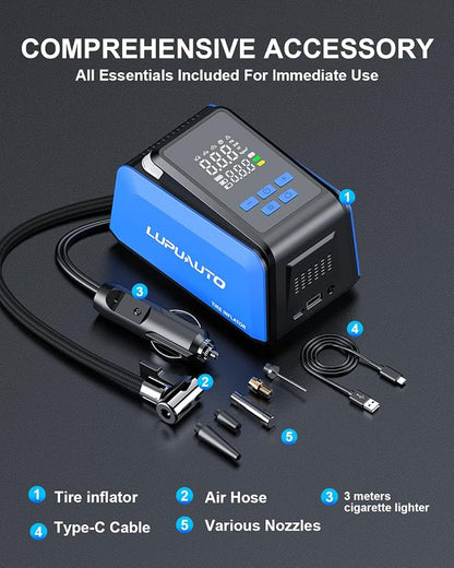 Tire Inflator Portable Air Compressor, 2X Faster Inflation, 150PSI Air Pump - Image 2