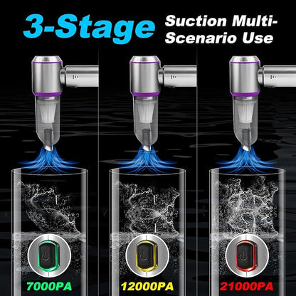 Car Vacuum Portable Cordless, 21000PA High Power, Mini Vacuum Cleaner, 4-in-1 - Image 3