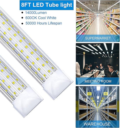 (6-Pack, 8FT LED Shop Light, U Shape Integrated T8 LED Tube Light, 6000K Cold - Image 6
