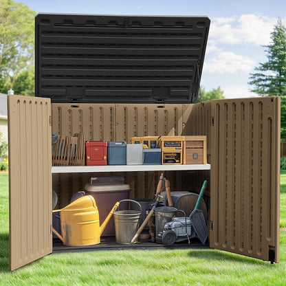 GOOBED Horizontal Shed with Padlock Latch, Outdoor Storage Shed - Image 3
