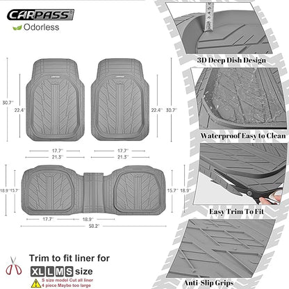 CAR PASS Deep Dish Rubber Floor Mats - Image 2